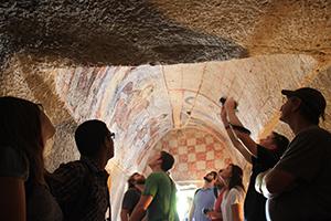 Students explore historic building